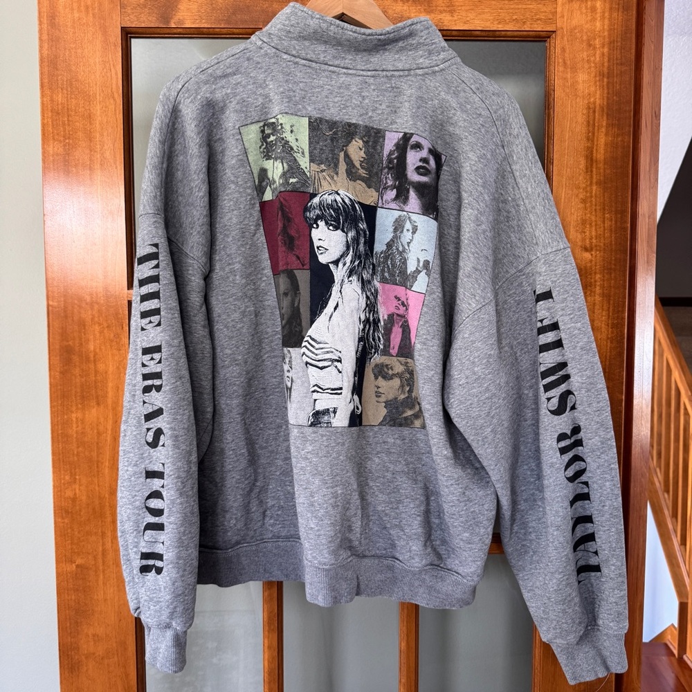 Taylor Swift Gray Zip-Up Hoodie | The Eras Tour | XL